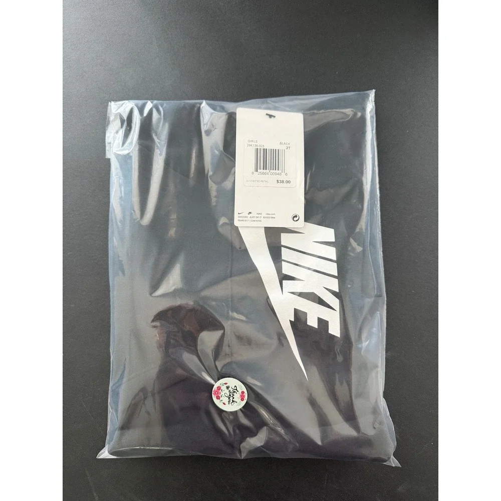 Nike Girls Black Futura Logo Pullover Hoodie Sweatshirt 2T 25K136-023 NWT
